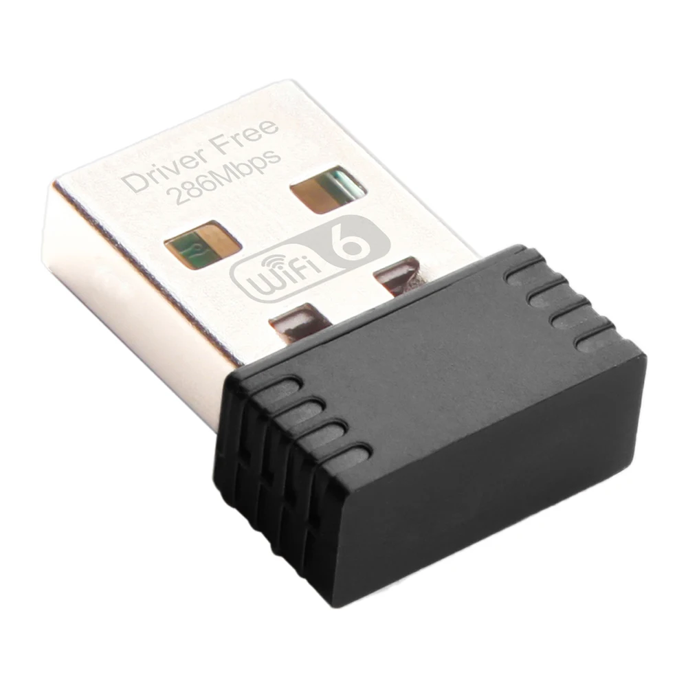 WIFI6 USB WIFI بطاقة الشبكة محرك مجاني 2.4 جيجا هرتز USB دونغل واي فاي محول 286.8Mbps 802.11b/g/n/ax لأجهزة الكمبيوتر المحمول