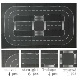 City Road Street Baseplate Straight Crossroad Curve T-Junction Building Blocks 7280 7281 Base Plate Set City