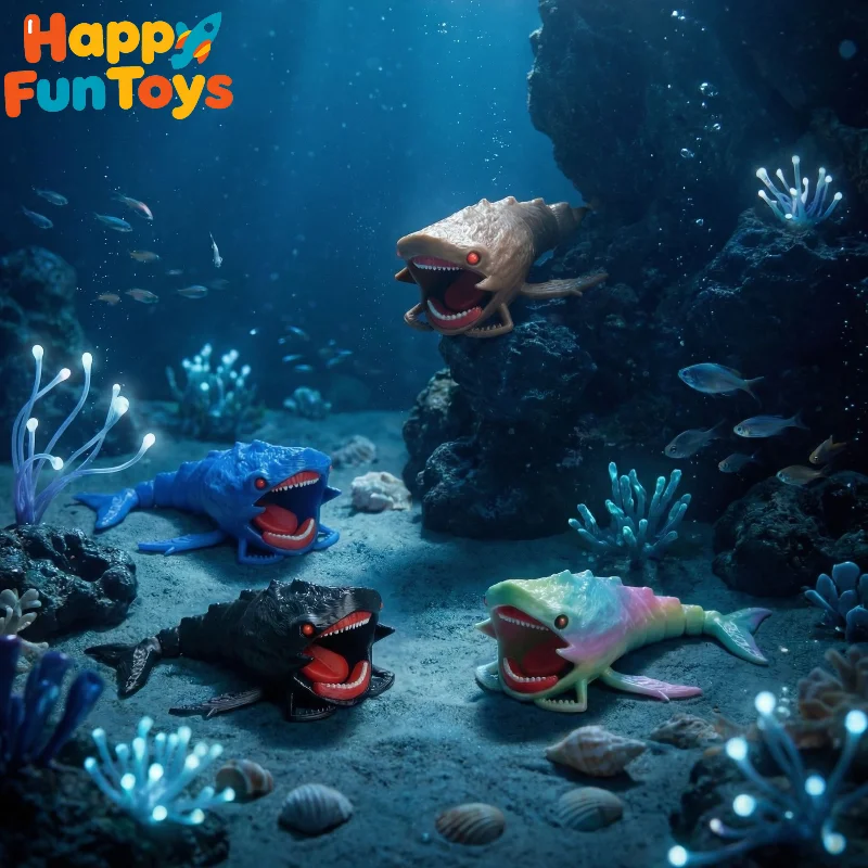 3D Printing Shark Sea Eater Bloop Gran Maja Action Figure Model Toy Doll Christmas Gift Deep Sea Monster Figurines
