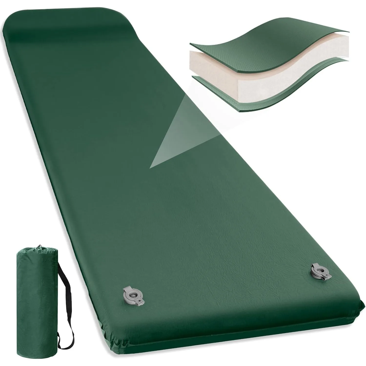 Self Inflating Sleeping Pad Thick Memory Foam Camping Pad Outdoor Mattress Pad 4-Season Camp Sleeping Mat for Camp/Travel/Tent