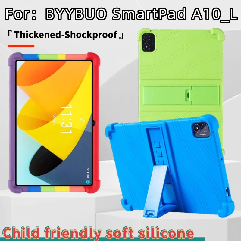 Case for BYYBUO SmartPad a10 _ l Tablet 10.1 inch Android 11 tablets child friendly silicone case for adjustable stand soft