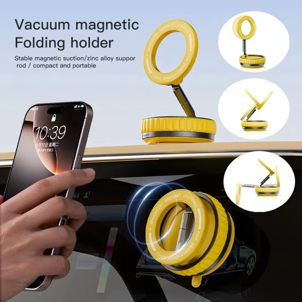 

Foldable Magnetic Phone Holder 360° Rotating Stable Adsorption Car Navigation Holder Anti-shake Hands-Free Vacuum Suction Holder