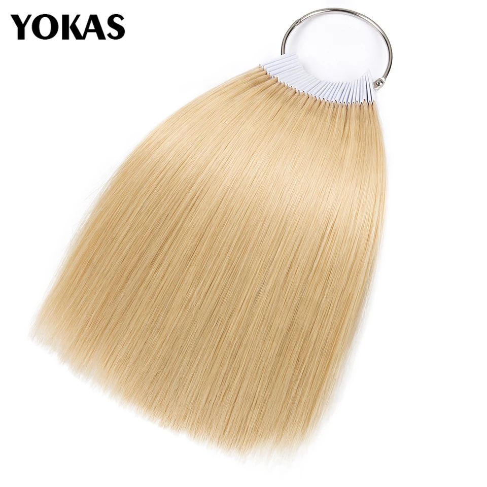 

30pcs 20cm New Real Human Hair Color Rings Swatches For Human Hair Extensions Salon Tools Hair Dyeing Sample Chart Ring YOKAS