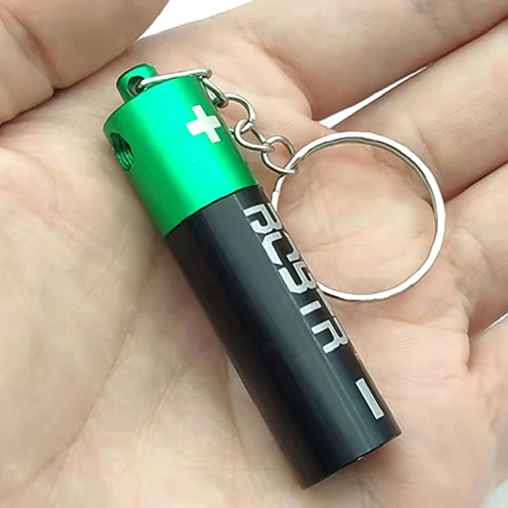 Battery Shaped Pendants Storage Case With Keychain Detachable Pipe For Smoking Accessories Men Women Gift Portable Tool