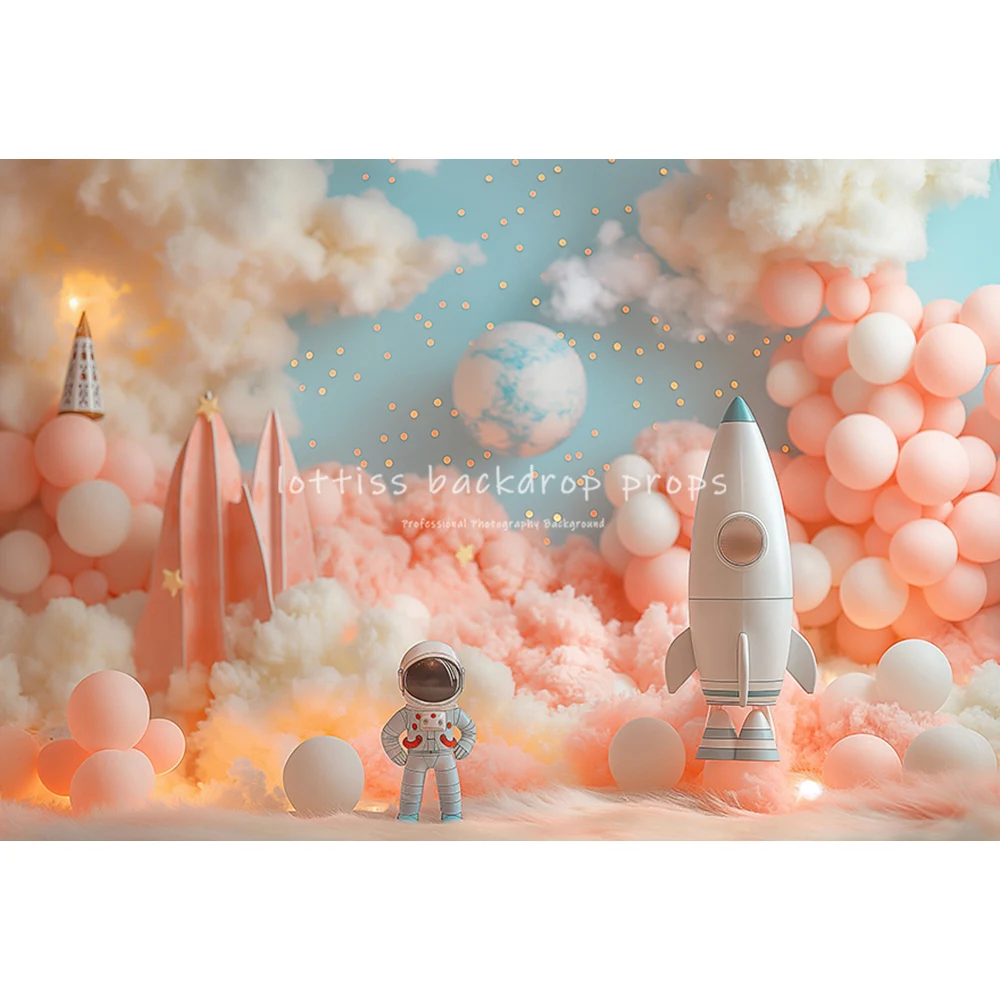 Astronaut Travel Backdrops Kids Baby Birthday Cake Smash Newborn Photocall Decors Space Advance Backgrounds