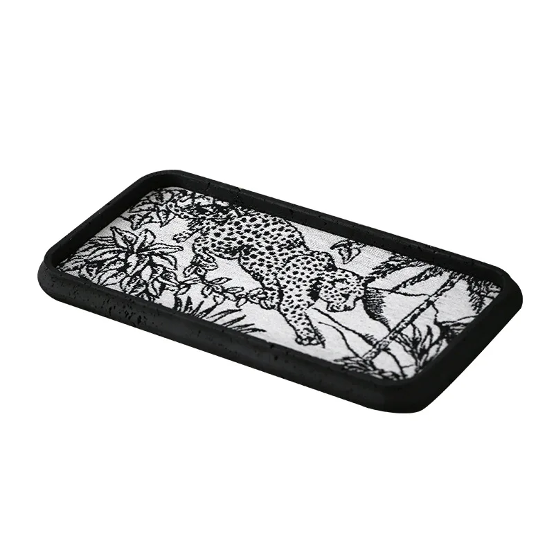 Retro tray light luxury high-end desktop storage tray entrance key jewelry storage tray aromatherapy decorative trays