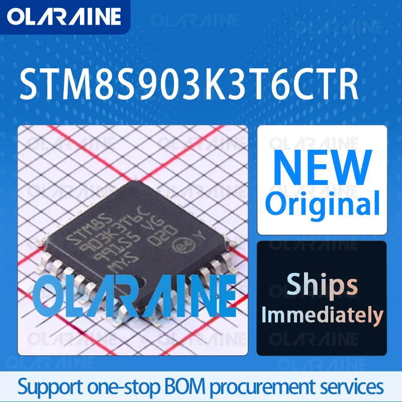 

5/10/100Pcs STM8S903K3T6CTR LQFP-32 Original 100% new IC chip 8-bit microcontroller Core STM8 28 I/O Voltage - 5.5 V