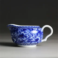 Chinese Teaset Tea Jug, Blue and White Porcelain Cup, Ceramic Frothing, Milk, Coffee, Latte, Pot, Drinkware, Jingdezhen