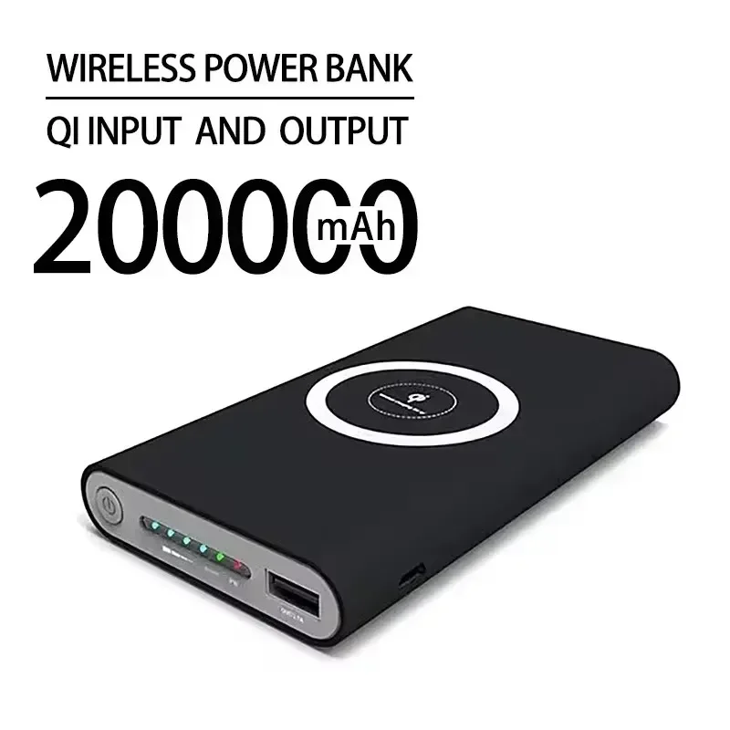 

Mobile Power Bank 200000mAh Wireless Portable Charging 2 USB Phone External Battery Charger Suitable for IPhone, Xiaomi, Samsung