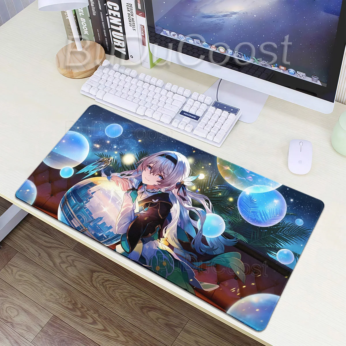 Honkai Star Rail Firefly Mouse Pad Extended Lock Edge Rubber Desk Gadgets Mouse Gaming Desk Mat Pad Gaming Office Accessories