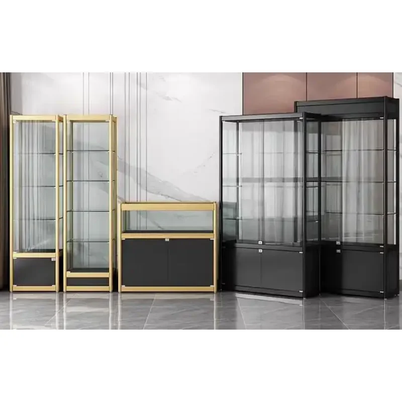 

custom.China Vitrine Display Cabinet Aluminium Glass Display Showcase with Adjustable Glass Shelves Shop Display Furnitu