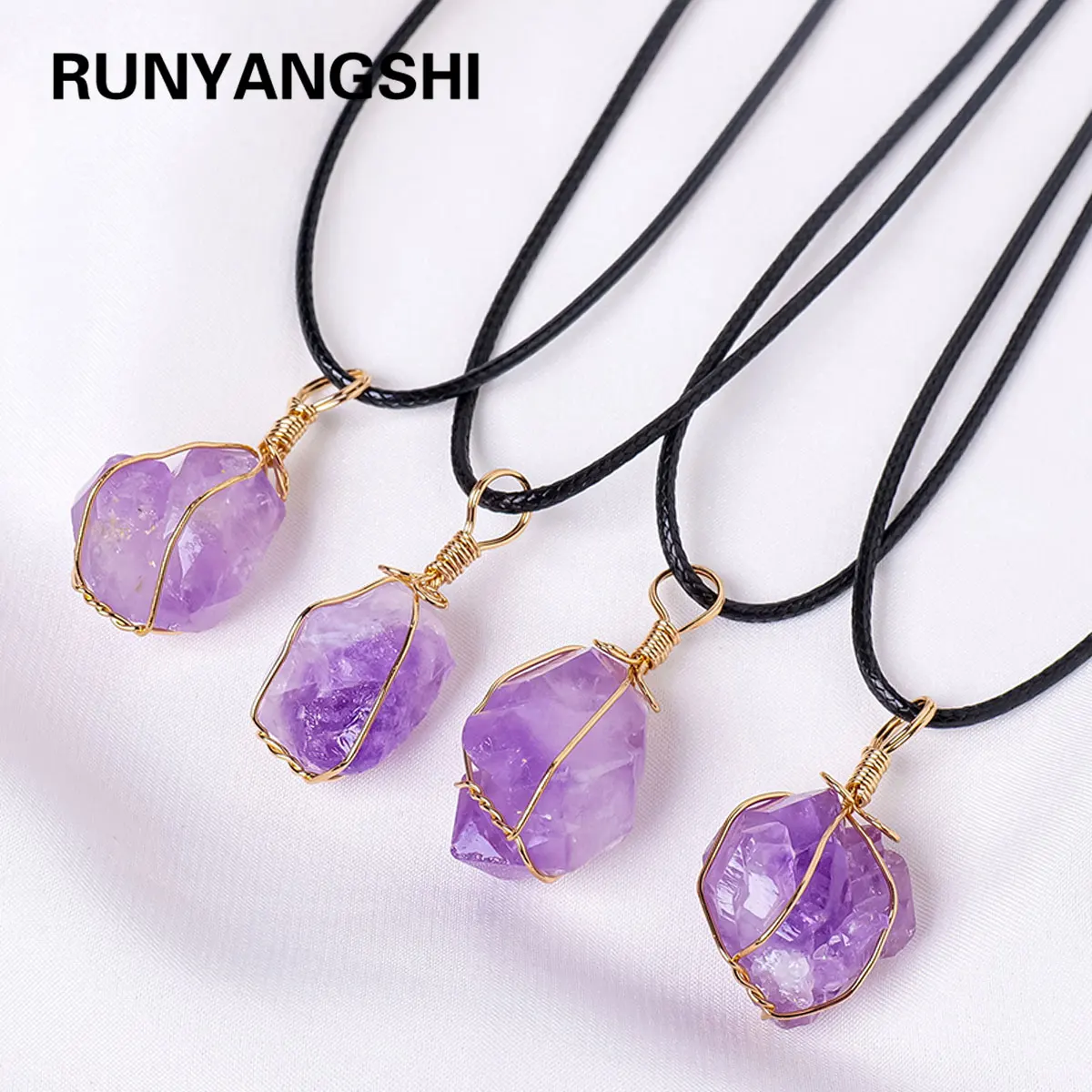 1PC Natural Amethyst Tooth flower Pendant Energy Necklace jewelry Reiki Beloved Female Mom Mother's Day