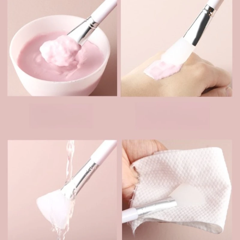 1/2 Stuks Witte Make-up Siliconen Gezichtsmasker Borstel DIY Huidverzorging Foundation Gel Cosmetische Schoonheid Tool Professionele Modder crème Borstels