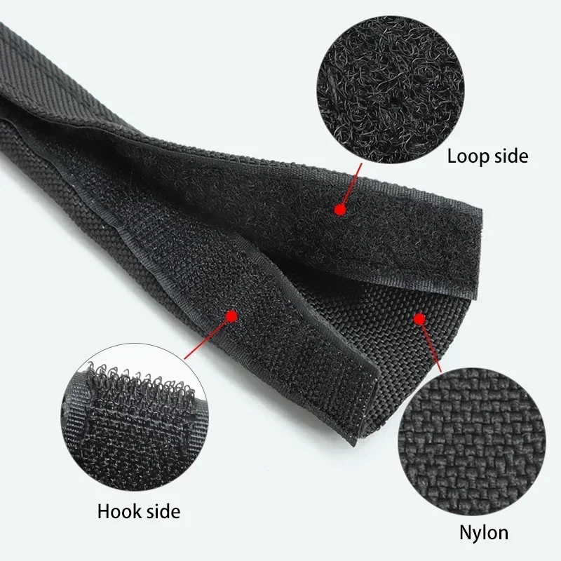 Black Self Adhesive Cable Sleeve Dia 16mm ~ 100mm High Temperature PET Braided Sheath Wire Wrap Nylon Harness Protector Sleeving