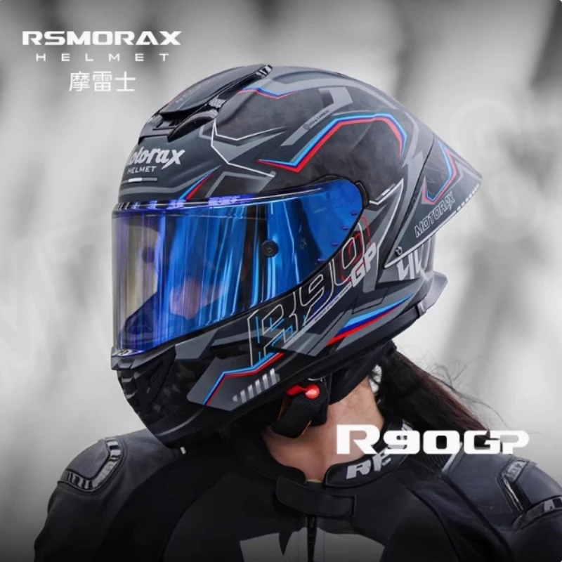 MOTORAX R50S Pro Motorcycle Full-face Helmet for Men and Women in All Seasons Big Tail Wing Moto Hundred Flowers Bloom Helmet