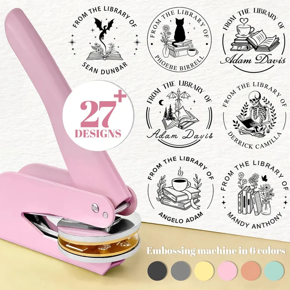 Tampon à embosser personnalisé pour livre avec logo, tampons à embosser personnalisés pour livre de la bibliothèque des tampons, pour invitation de mariage
