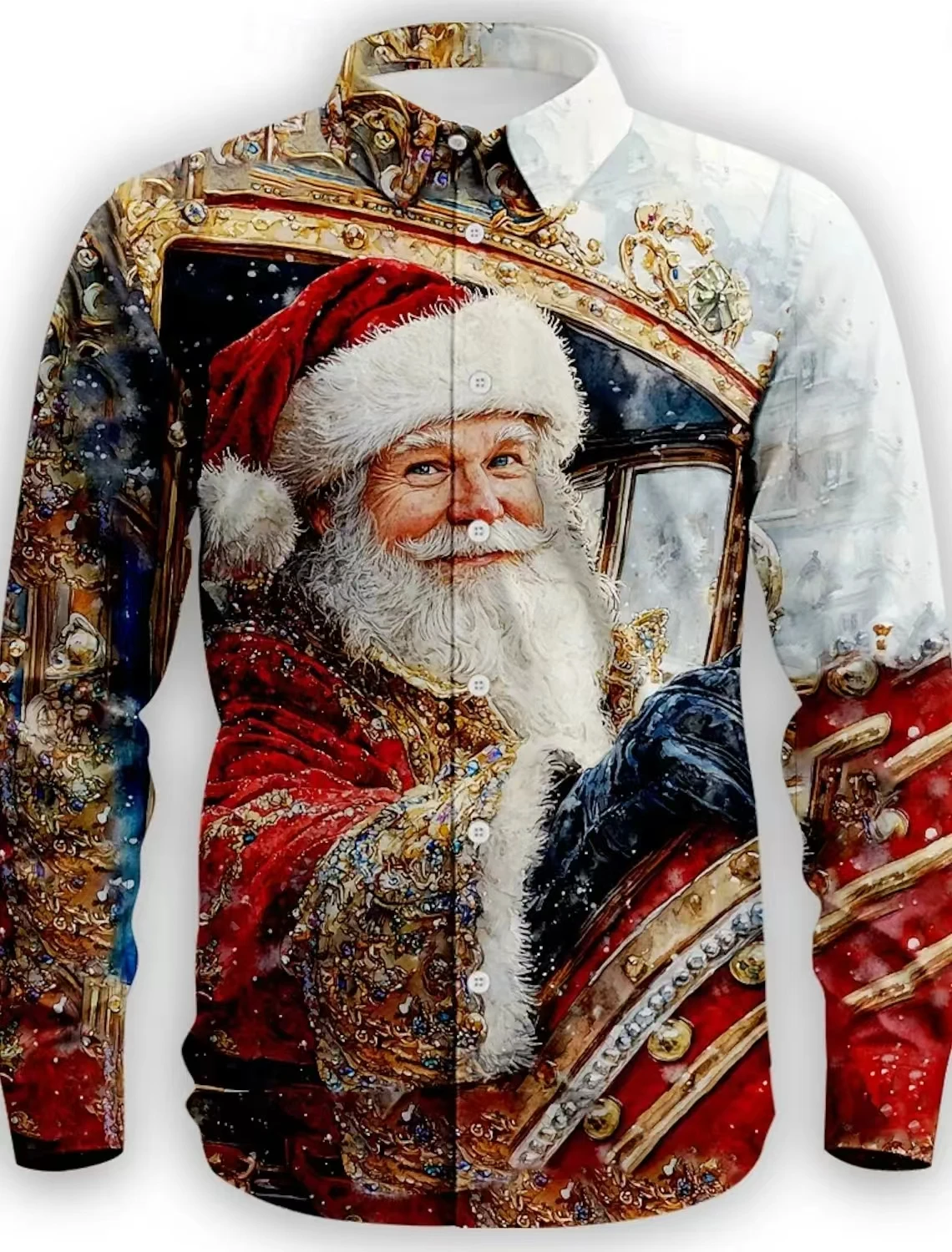 

Men's Long Sleeve Shirt Christmas Men's Santa Claus Reindeer Christmas Costume Shirt Streetwear Casual Comfort Slim Fit Shirts