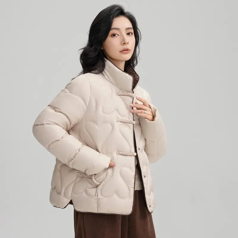 Stand collar Short down Cotton jacket Women Parkas Autumn Winter New Fashion thin Loose Warm Padded Coat Female Outerwear T748