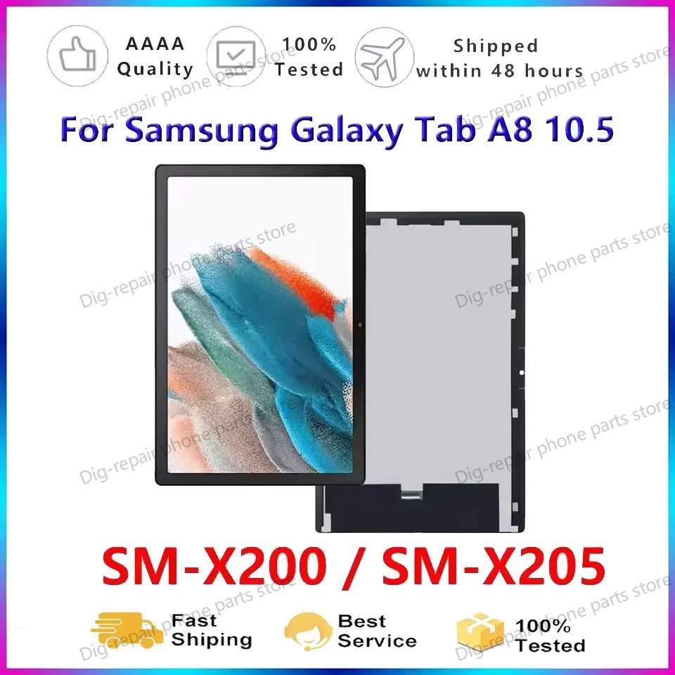 テスト済みoem-サムスン-galaxy-tab-a8-105-2021-sm-x205-sm-x200-lcdディスプレイモニター-タッチスクリーンデジタイザーパネルガラスアセンブリ