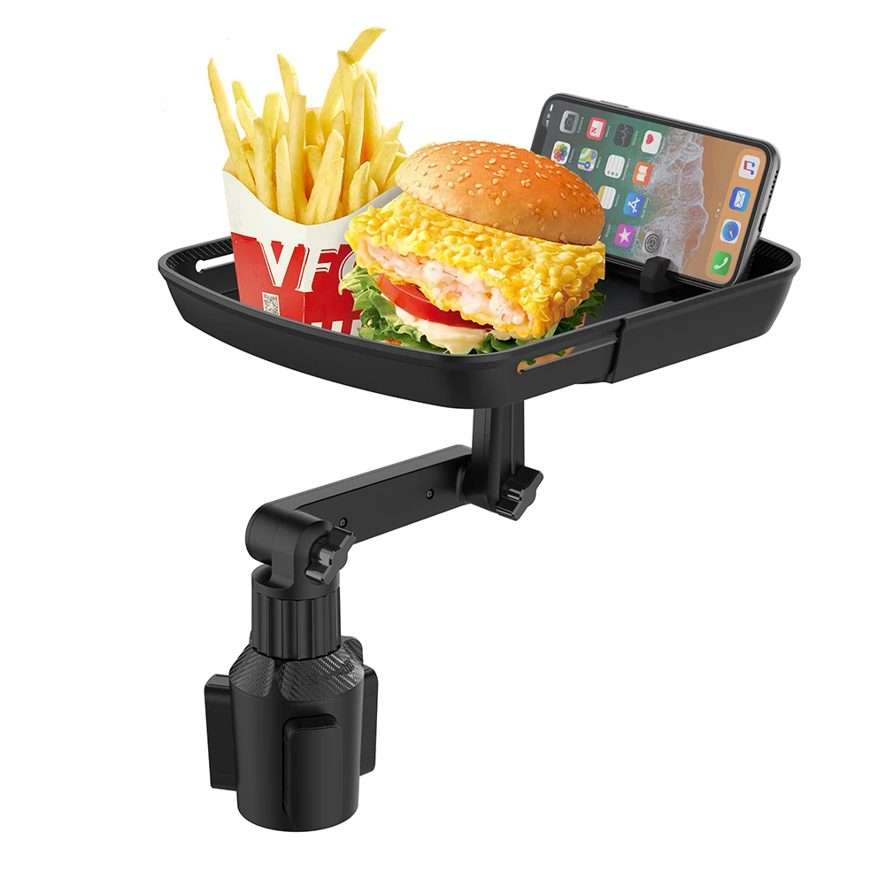 Universal Car Cup Holder Tray Adjustable 360 Degree Car Tray Table Mobile Phone Holder Mount  Arm Food Table For Car Stand