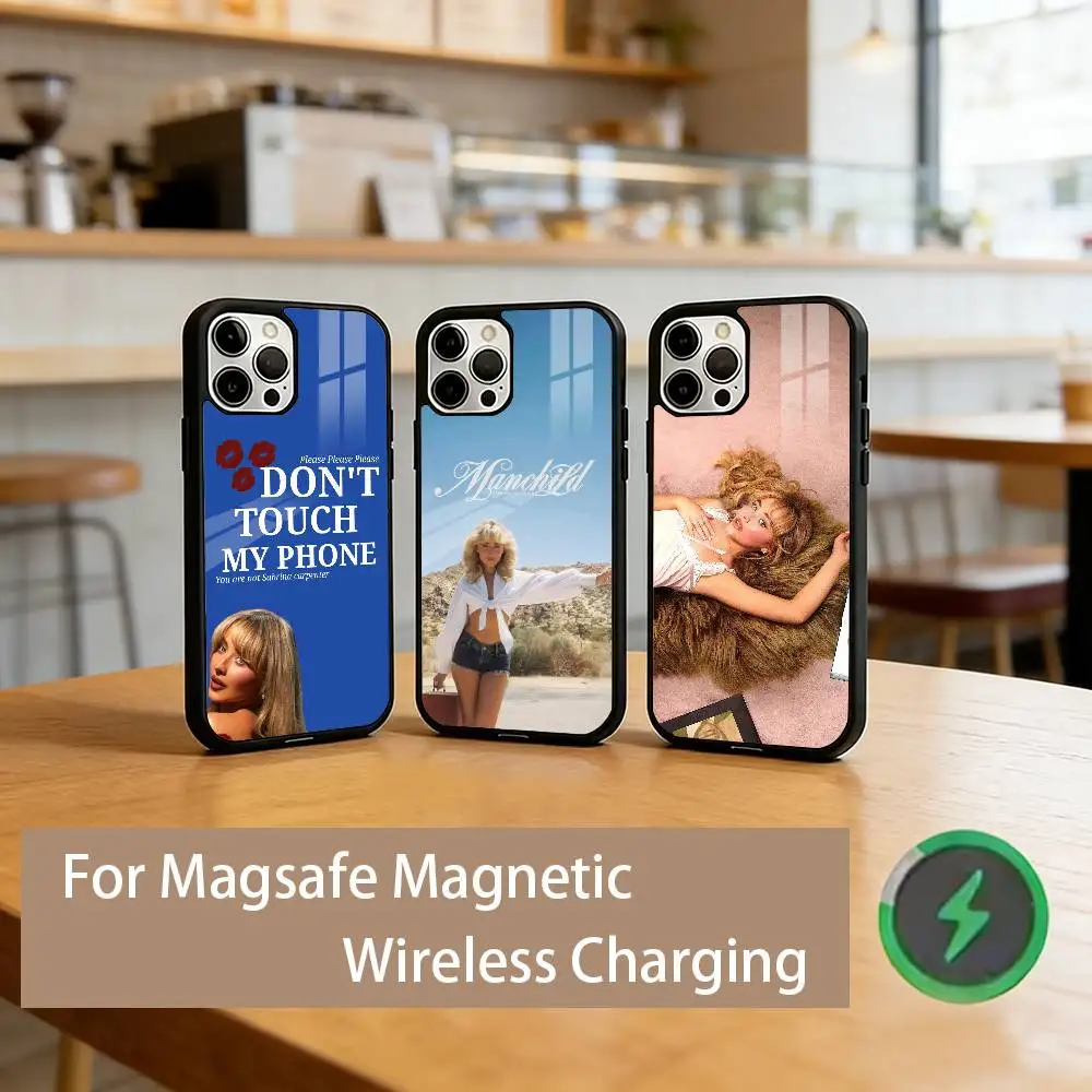 

S-Sabrina C-Carpenter Singer(1) Phone Case For iPhone17,16,15,14,13,12,11 Plus,Pro Magnetic with Magsafe Wireless Charging