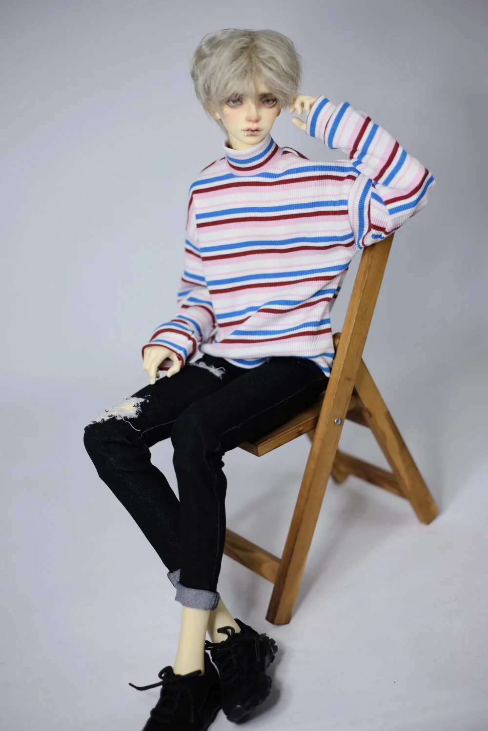 1/4 1/3 Scale BJD Clothes Casual Striped Sweater Tops For BJD/SD MSD SD13 Big Girl POPO68 Longhun73 Uncle Doll Accessories C2140