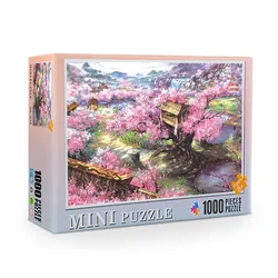 Mini Jigsaw Puzzle 1000 Pieces for Adults Kids Sakura Villa Puzzles Toy Family Game Famous World Oil Painting Home Decoration