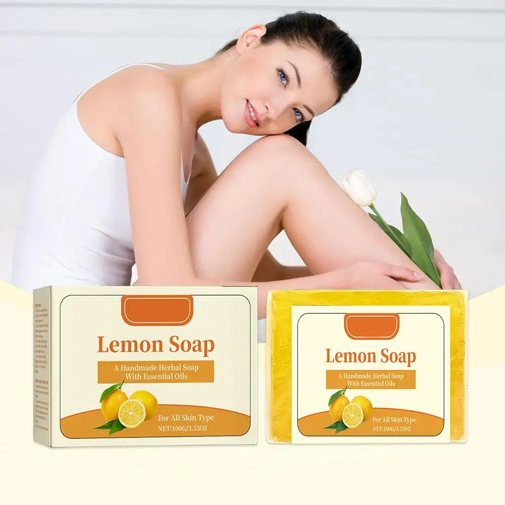 Turmeric Lemon Soap Bar For Face Body Tumeric Soap Smooth Skin Cleansing Natural Handmade Soap Skin Formula Soap For Women P0W7