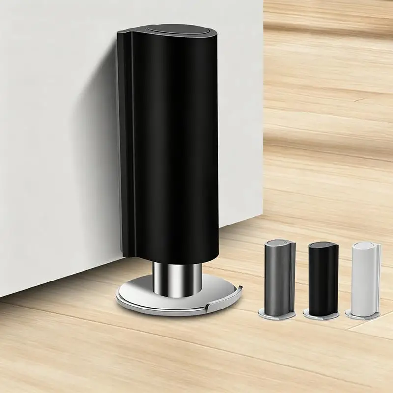 Heavy Duty Magnetic Door Stopper Stainless Steel Doorstop Black Without Punching Door Suction Door Holder Door Hardware Touch