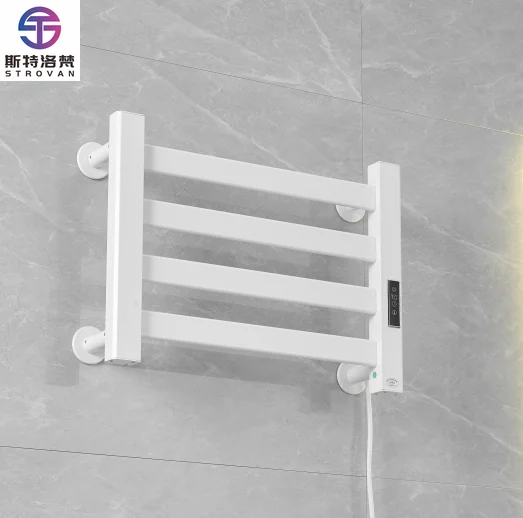 Electric Aluminum Alloy Towel Rack with Temperature Controller Heated Warmer for Bathroom or Kitchen Use