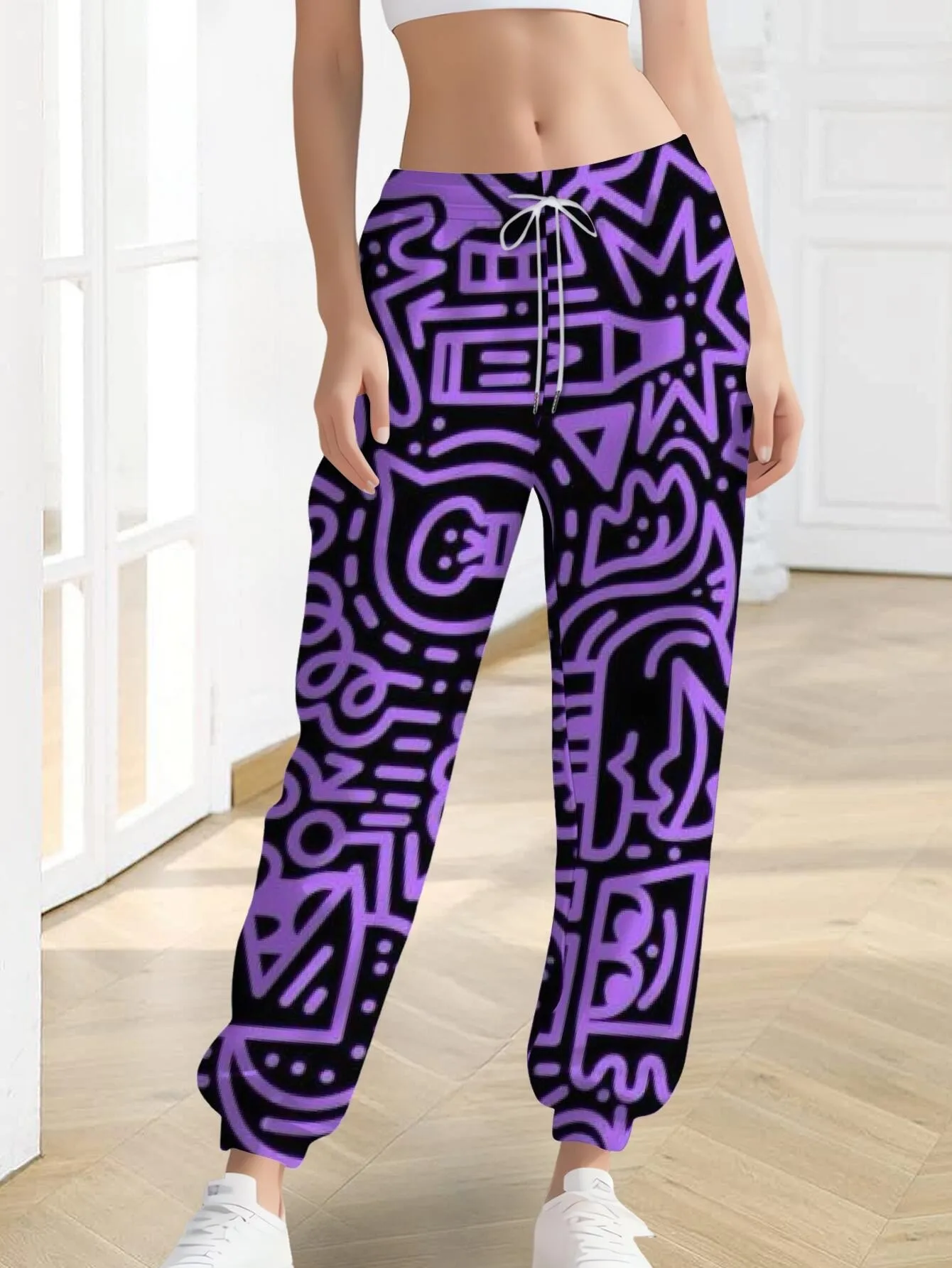 2026 autumn and winter new style street fashion casual comfortable easy-matching 3D striped pattern printed women's pants