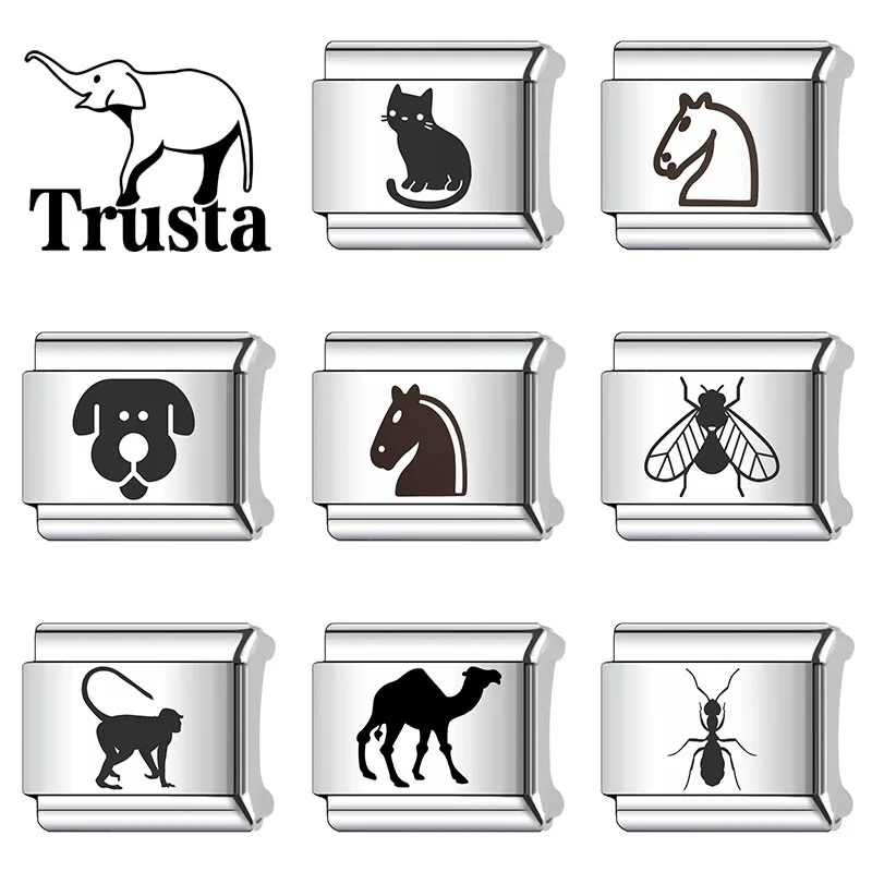 Trusta 2026 New Silvery Horse Camel Bracelet Animal Series italian charms Stainless Steel  Fit 9mm DIY Accessories Fashion N683