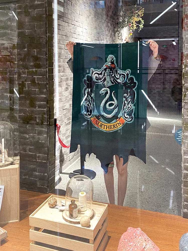 Anime Flag Harries Potters Slytherin Gryffindor Ravenclaw College Banner decorazione per feste Bar Kdis decorazione per soggiorno 30*50