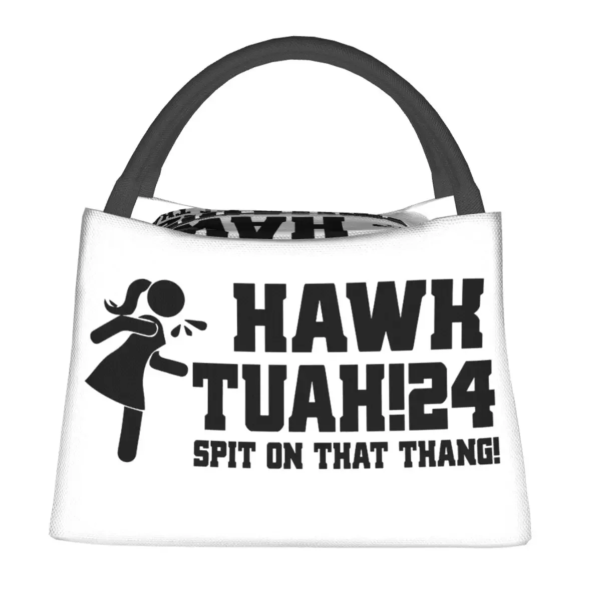 Hawk Tuah Spit On That Thang 2024 Lunch Boxes Accessories Portable Insulated Canvas Cooler Thermal Food Picnic Tote