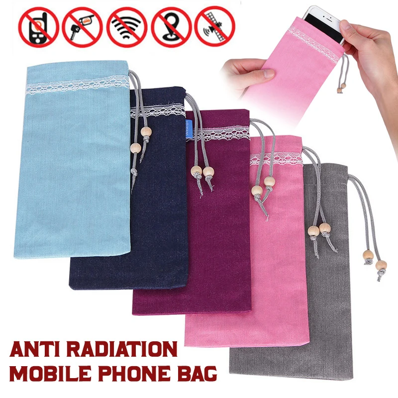 2 Layer Radiation Protect Phone Pocket RF Signal Blocker Shield Radiation Bag EMF Protection Phone Pouch Cell Phone Case