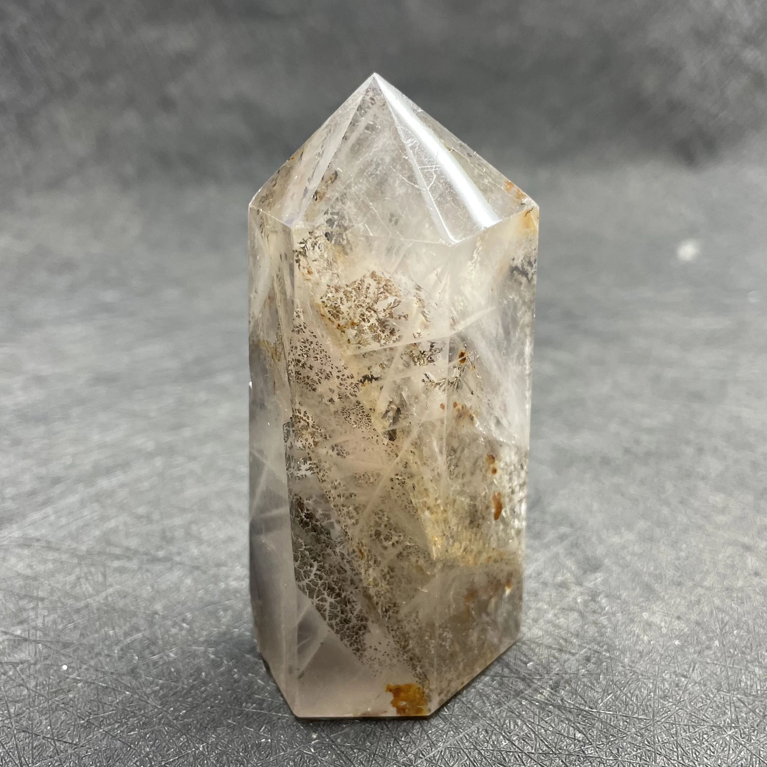 173g Natural Crystal Tower Clear Quartz Tree Wand Quartz Point Decor Polished White Crystal Obelisk Healing Gift Reiki W23