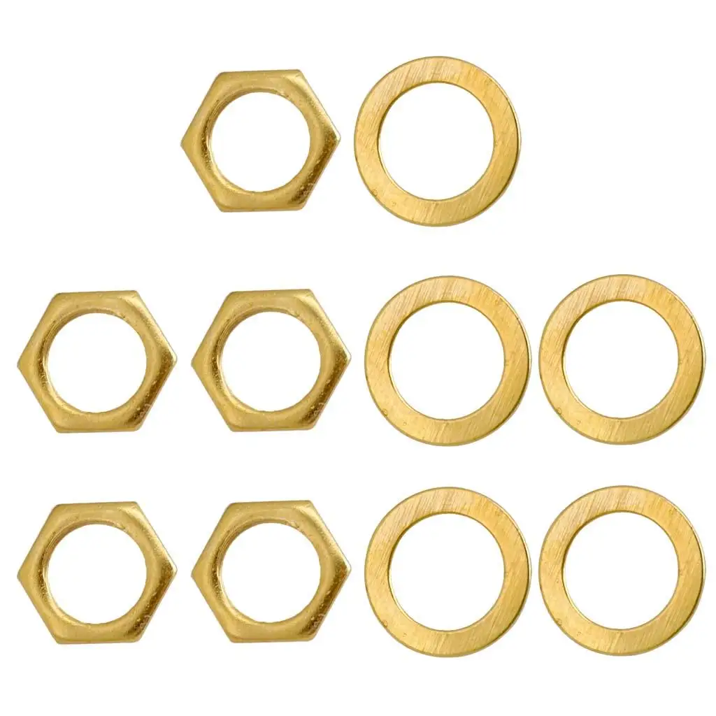 Electric Guitar Jack Nut Washer Set Iron Material 9mm Lock Nut Gold Hardware for Replacing Guitar Cranksets