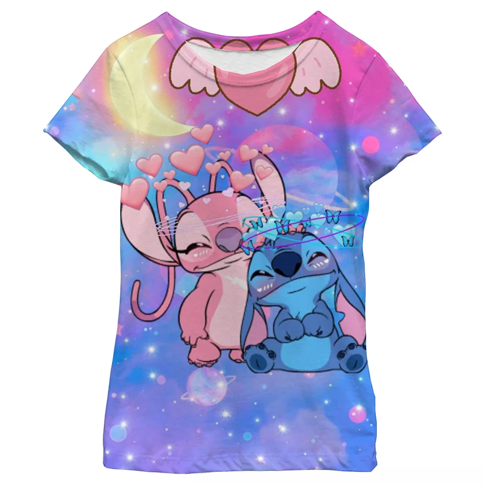 جديد Kawaii ليلو غرزة الكرتون تي شيرت الأطفال أطفال غرزة لطيف مانغا تي شيرت Y2k الجرافيك التي شيرت فتاة بوي تي شيرت ليلو ستيتش