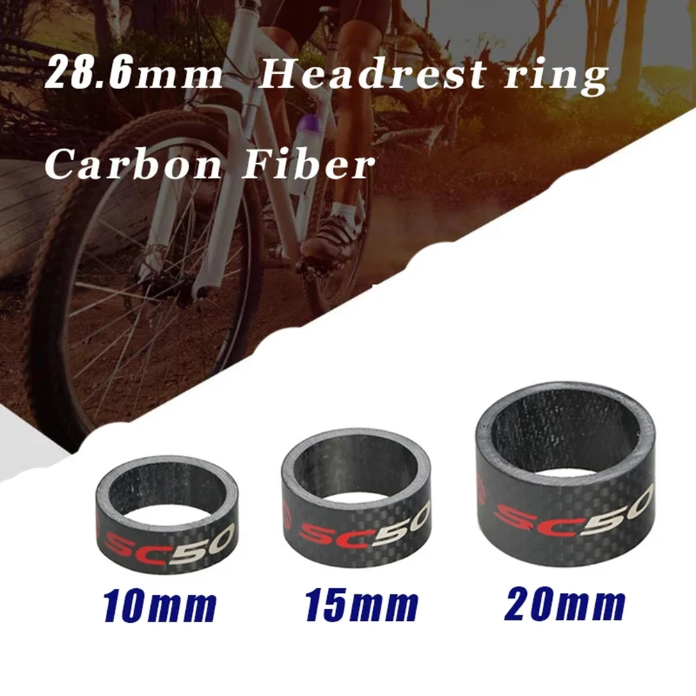 

Bike Stem 3pcs set Handle Bar 1-1/8" Carbon Fiber Front fork Spacing Pad Washer Spacer Bike Accessories