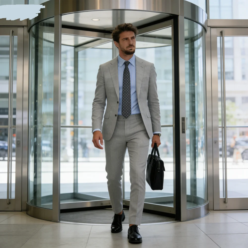 

Мужской повседневный льняной комплект Terno из 2 предметов, приталенный пиджак и брюки, летняя одежда для пляжа, свадьбы, вечеринки, танцев, жениха, Smokin'