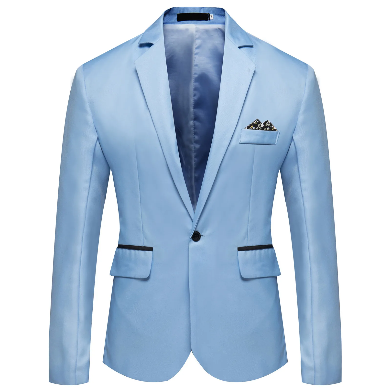 Fashion Men’s Floral Printed Long Sleeve Casual Slim Blazers Business Wedding Party Suit Jacket Coat Long 2023