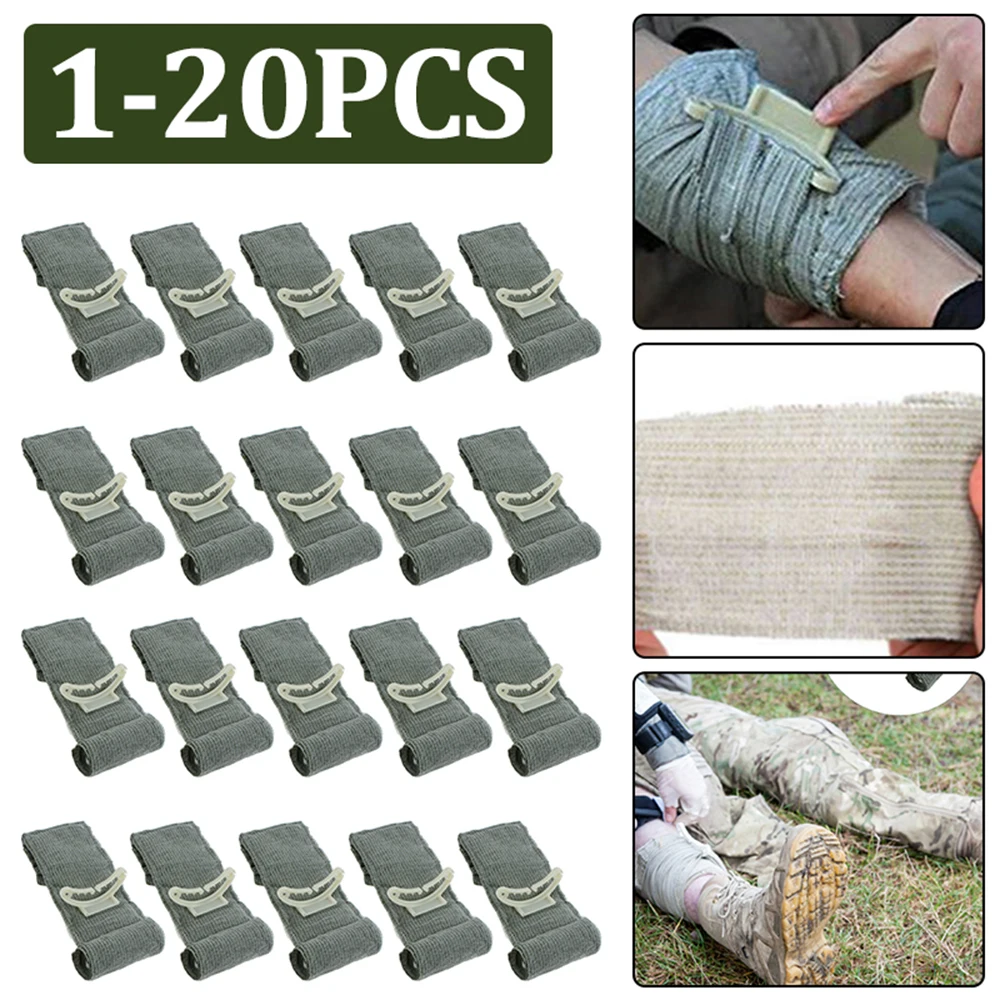 1-20Pcs 4/6inch Israel Bandage Outdoor First Aid Traumatic Hemostatic Bandage Emergency Training Swathe Camping Hiking