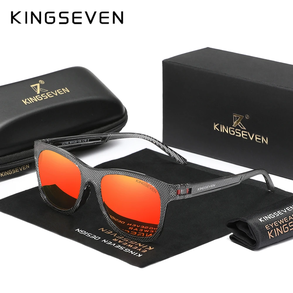 KINGSEVEN แว่นกันแดดผู้ชายโพลาไรซ์ UV 400 แว่นกันแดดพร้อมการป้องกัน UVA&B อุปกรณ์เสริมแว่นตาสบายผู้หญิง