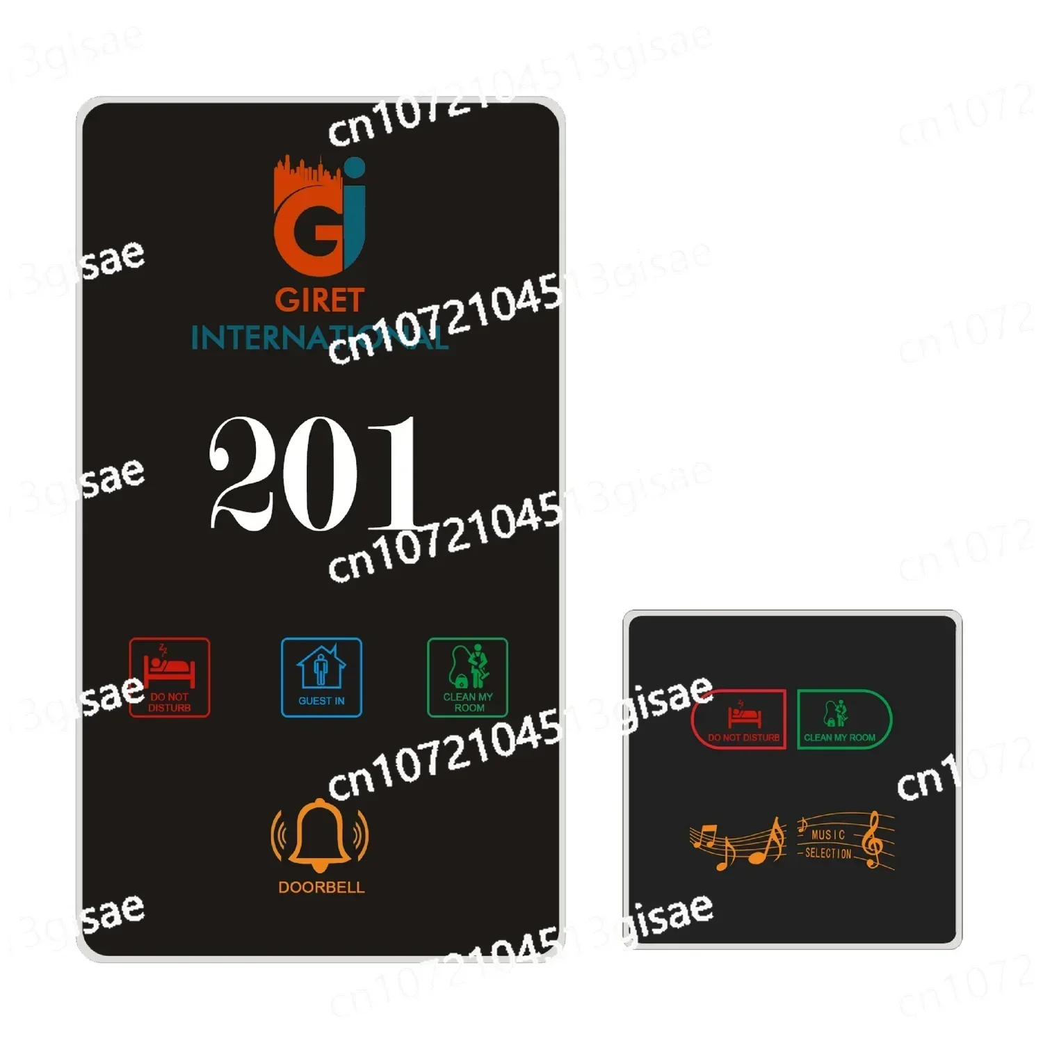 220V Wireless Hotel Guest Room Numbers Do Not Disturb Make The Room Touch Door Bell and Doorplate