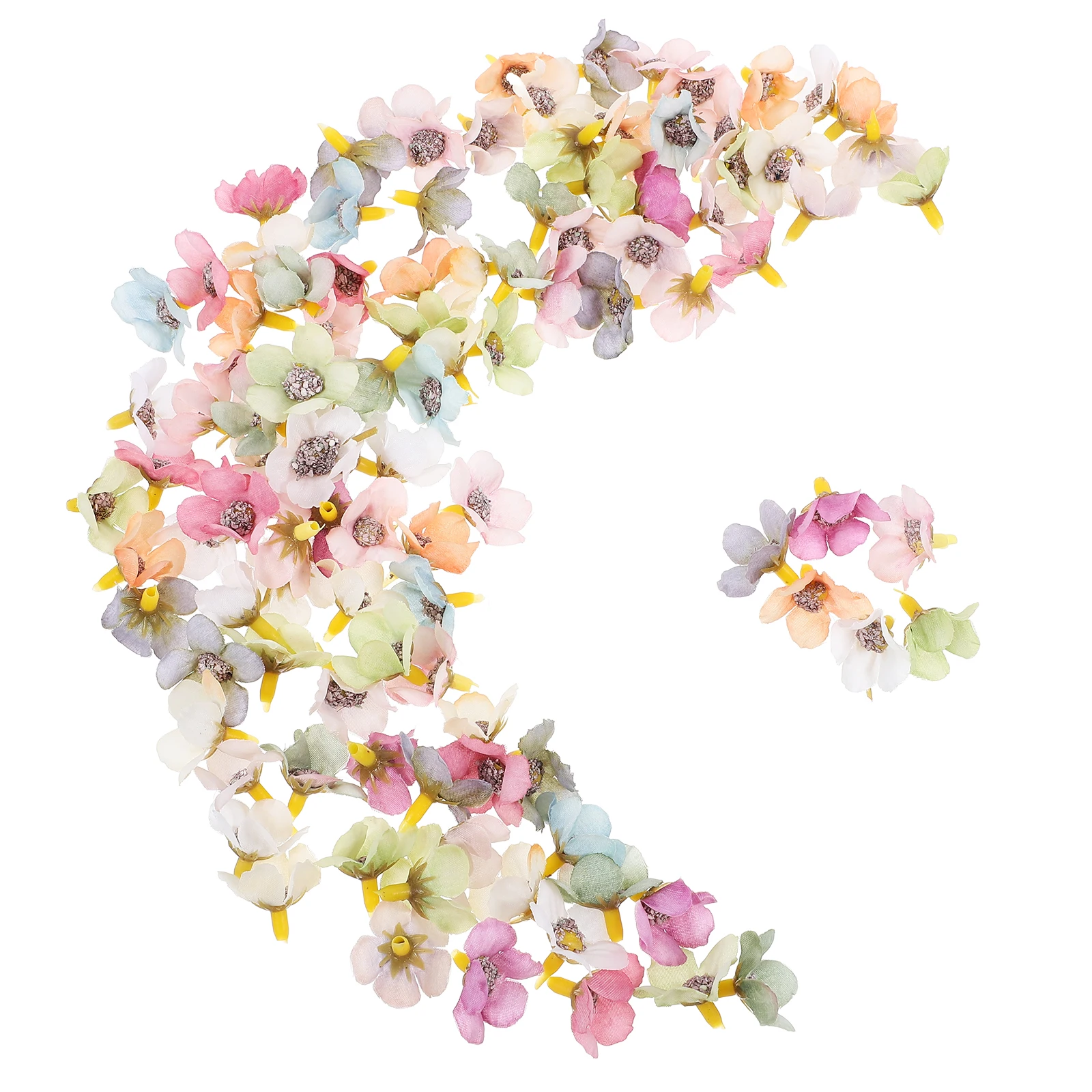 

200PCS Mini Daisy Flowers Artificial Flower Heads for Home Crafts Multi Color Decor Wreath Faux Flowers For Crafts Accessories