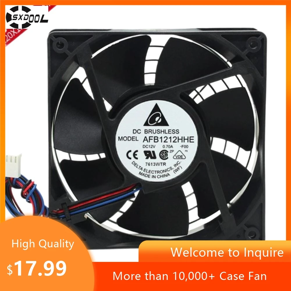 

for Delta AFB1212HHE 12038 12CM 12V 0.70A Speed Measurement Large Air Volume Cooling Fan, 120x120x38mm
