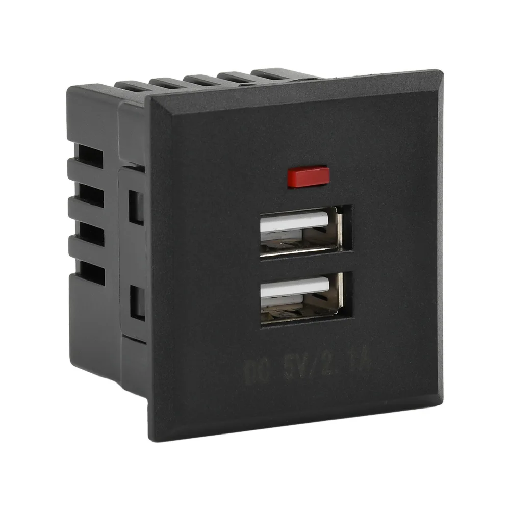 

5V 2.1A Dual USB Port Power Socket Embedded USB Desktop Socket Rapid Charger with Charge Protection AC 110V/220V