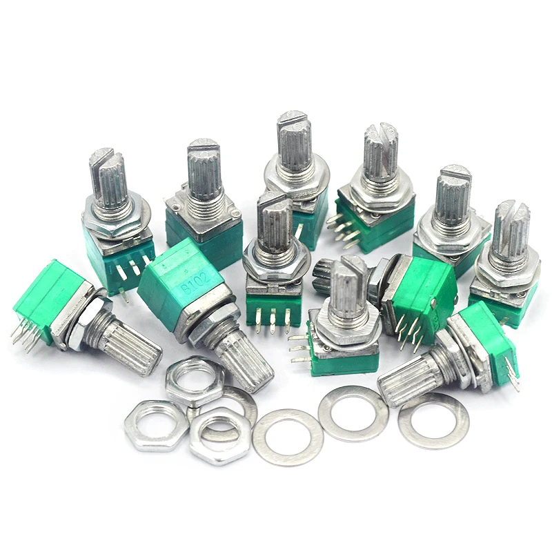 5pcs New RV097NS 5pin RK097NS RV097 5K 10K 20K 50K 100K 500K with a switch audio shaft 15mm amplifier sealing potentiometer