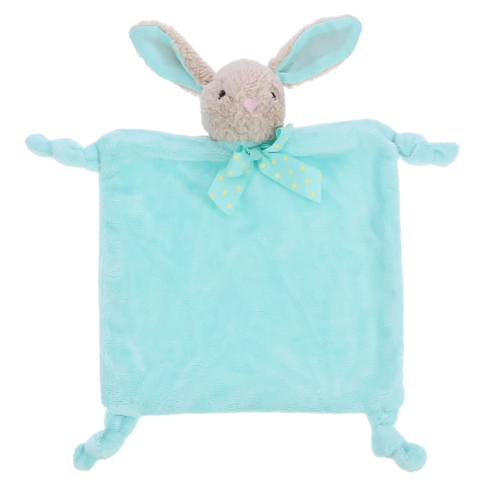 

Crystal Velvet Soothing Towel Bunny Lovey Baby Security Blanket Green Small for Infant