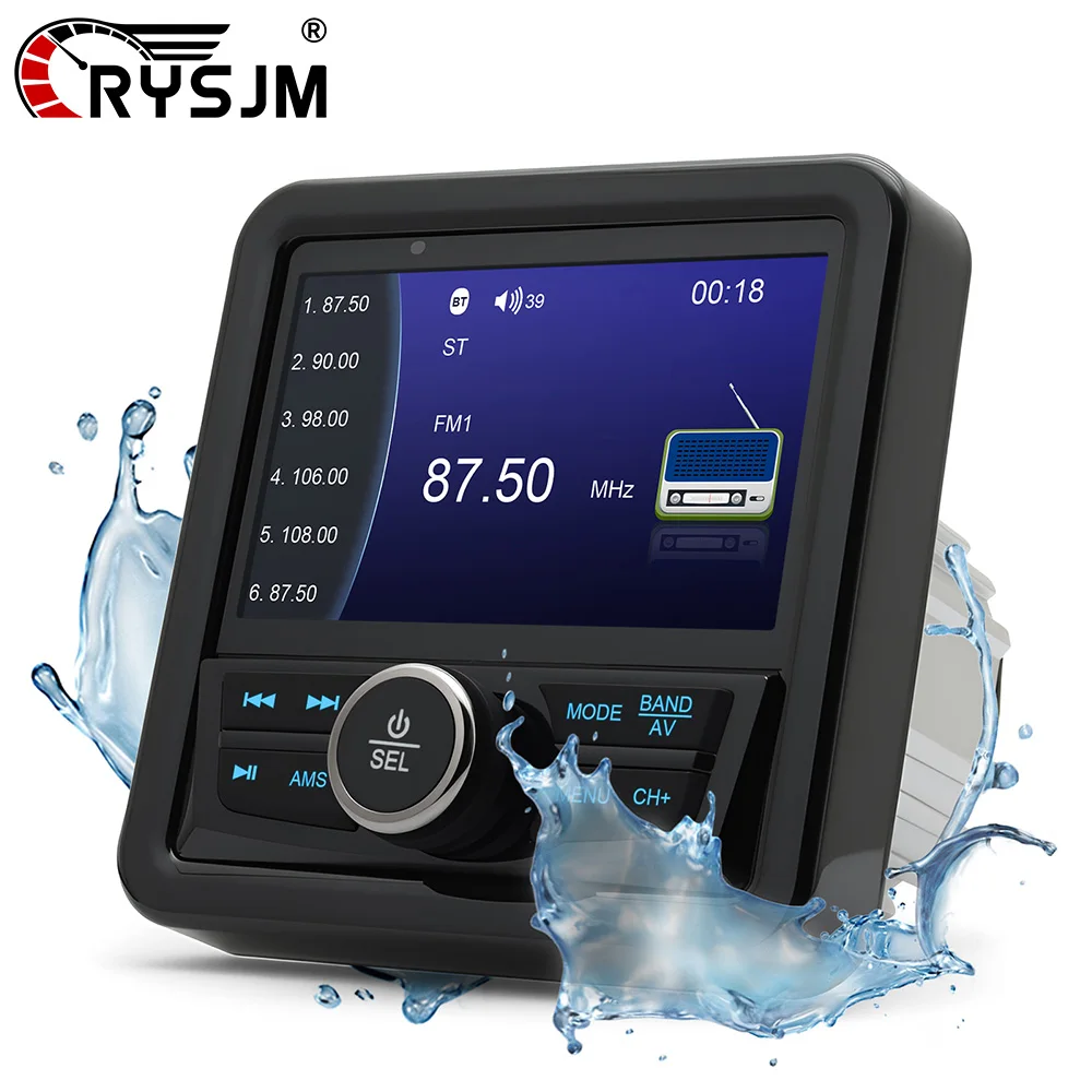 

* Wireless MP5 Marine Radio Boat Stereo FM AM Media Audio Player Waterproof For Yacht ATV UTV Motorcycle Car Boat Accessories